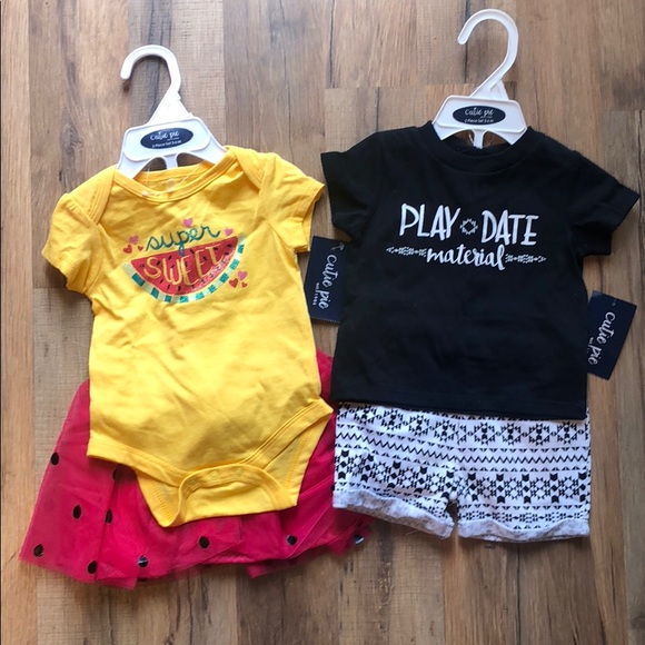 Cutie Pie Other - Two Baby Girl Summer Outfits 3-6 Months NWT!